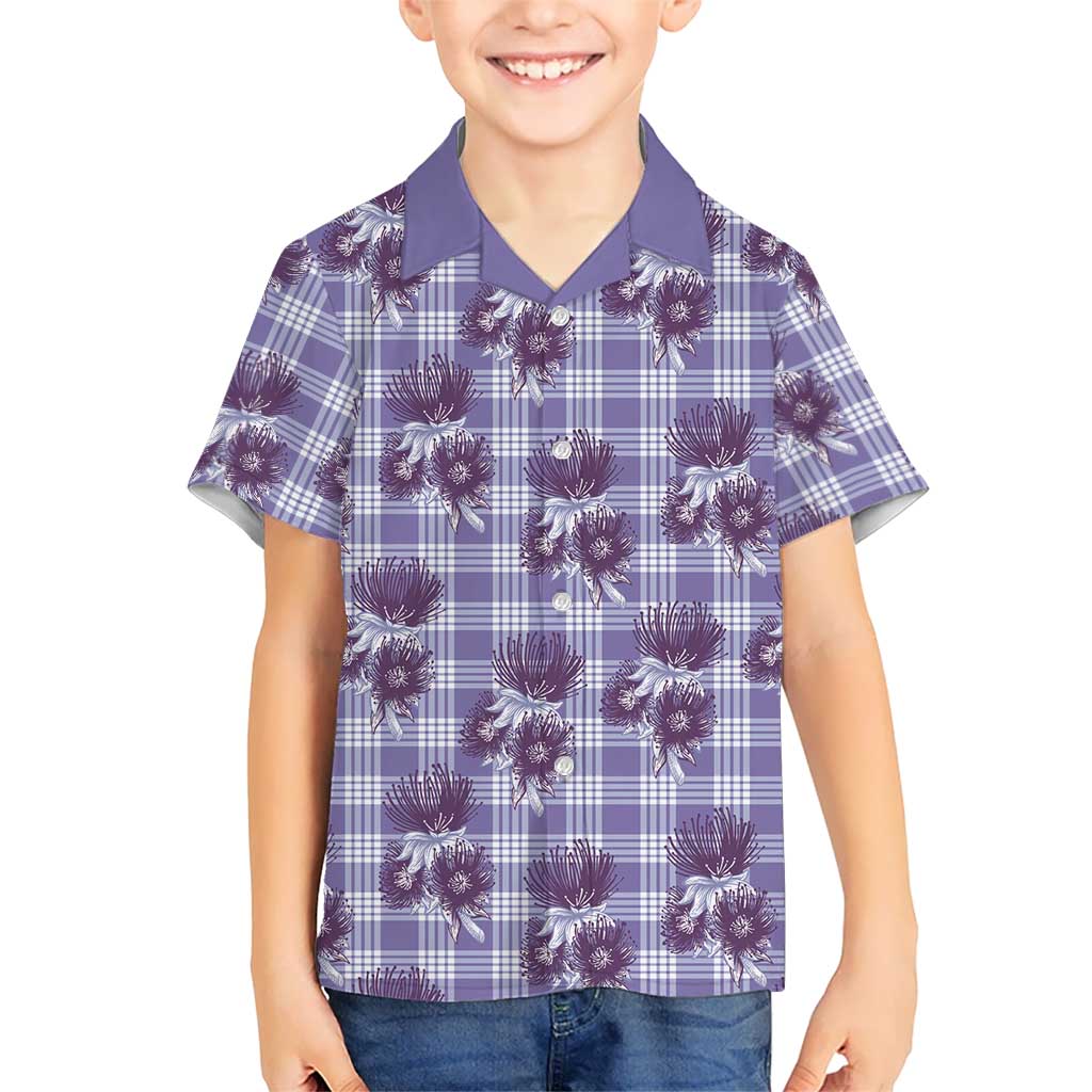 Purple Palaka Hawaii Hawaiian Shirt Hawaiian Lehua Blossoms