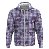 Purple Palaka Hawaii Hoodie Hawaiian Lehua Blossoms