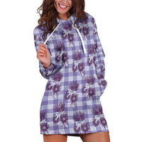 Purple Palaka Hawaii Hoodie Dress Hawaiian Lehua Blossoms LT05 Purple - Polynesian Pride