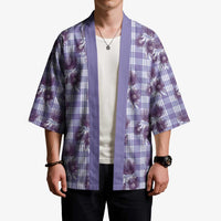 Purple Palaka Hawaii Kimono Hawaiian Lehua Blossoms