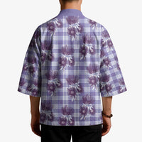Purple Palaka Hawaii Kimono Hawaiian Lehua Blossoms