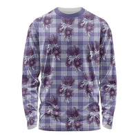 Purple Palaka Hawaii Long Sleeve Shirt Hawaiian Lehua Blossoms