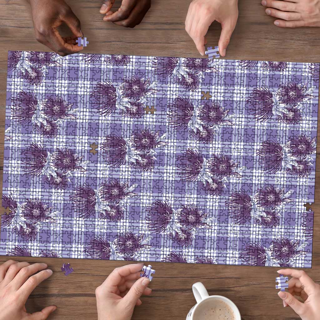 Purple Palaka Hawaii Puzzle Hawaiian Lehua Blossoms