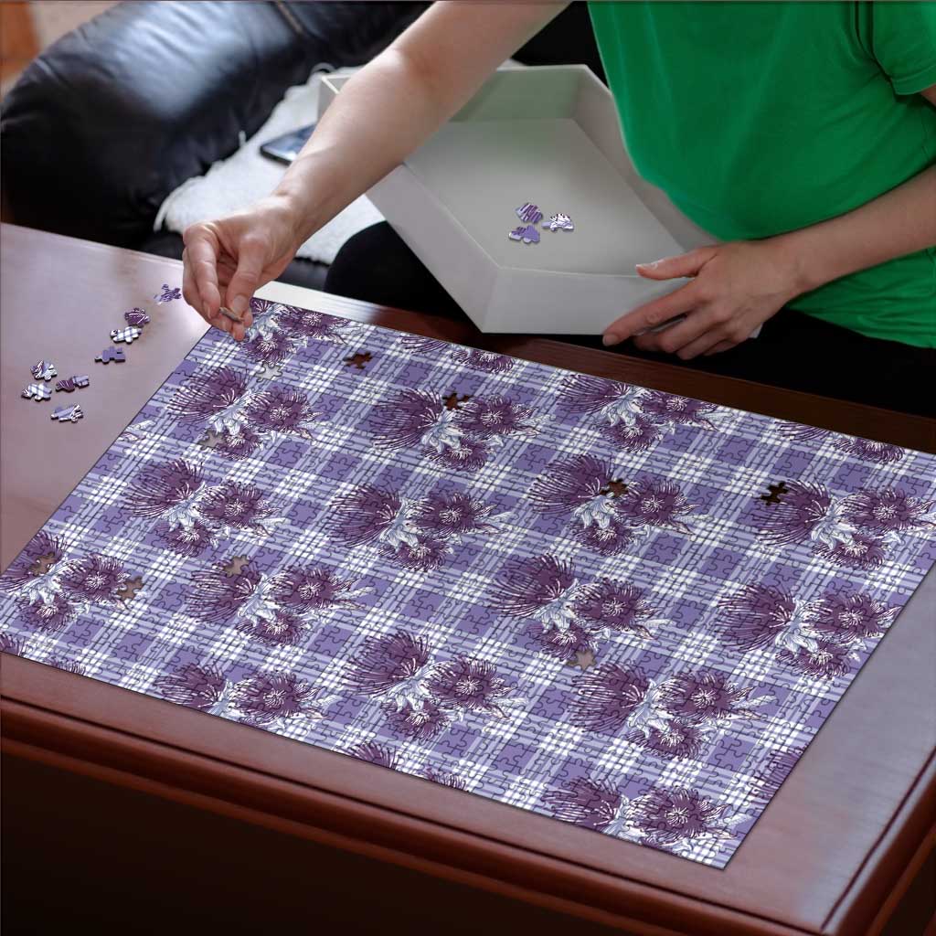 Purple Palaka Hawaii Puzzle Hawaiian Lehua Blossoms