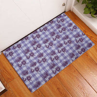 Purple Palaka Hawaii Rubber Doormat Hawaiian Lehua Blossoms