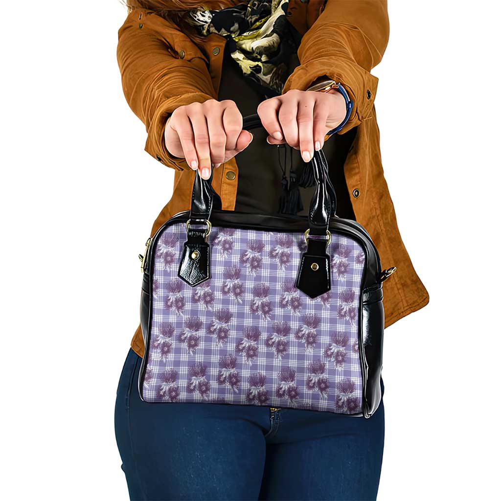 Purple Palaka Hawaii Shoulder Handbag Hawaiian Lehua Blossoms LT05 One Size Purple - Polynesian Pride