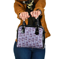 Purple Palaka Hawaii Shoulder Handbag Hawaiian Lehua Blossoms LT05 One Size Purple - Polynesian Pride