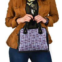 Purple Palaka Hawaii Shoulder Handbag Hawaiian Lehua Blossoms LT05 - Polynesian Pride