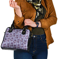 Purple Palaka Hawaii Shoulder Handbag Hawaiian Lehua Blossoms LT05 - Polynesian Pride