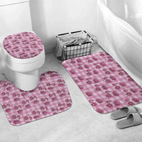 Pink Palaka Hawaii Bathroom Set Hawaiian Lehua Blossoms