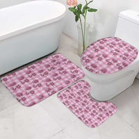 Pink Palaka Hawaii Bathroom Set Hawaiian Lehua Blossoms