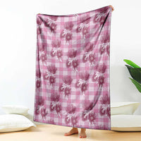 Pink Palaka Hawaii Blanket Hawaiian Lehua Blossoms