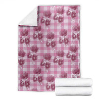 Pink Palaka Hawaii Blanket Hawaiian Lehua Blossoms