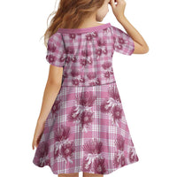 Pink Palaka Hawaii Family Matching Short Sleeve Bodycon Dress and Hawaiian Shirt Hawaiian Lehua Blossoms LT05 - Polynesian Pride