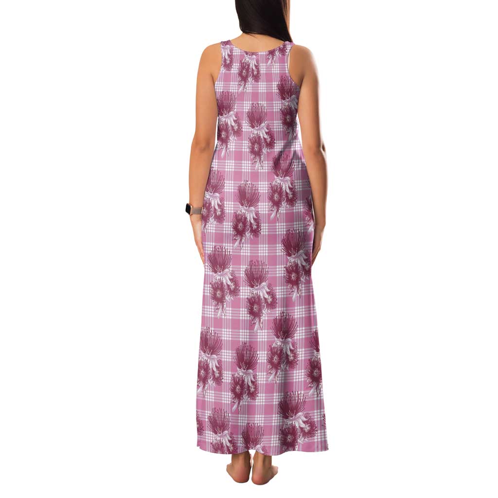 Pink Palaka Hawaii Family Matching Tank Maxi Dress and Hawaiian Shirt Hawaiian Lehua Blossoms LT05 - Polynesian Pride