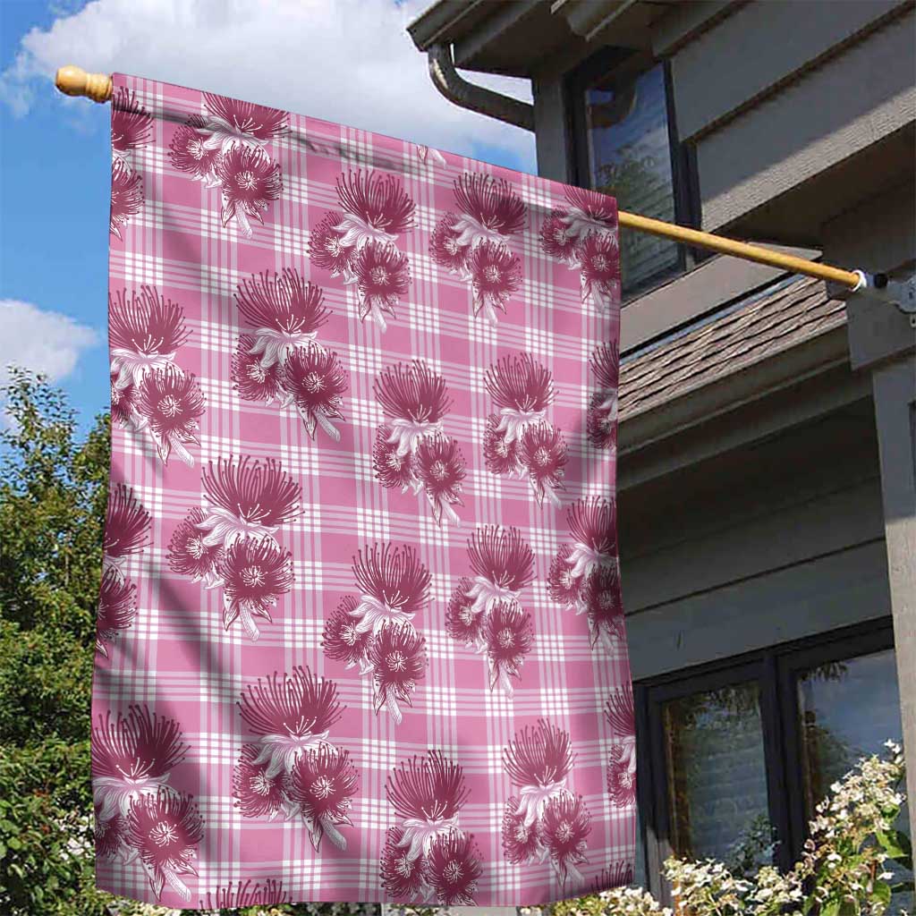 Pink Palaka Hawaii Garden Flag Hawaiian Lehua Blossoms