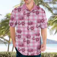 Pink Palaka Hawaii Hawaiian Shirt Hawaiian Lehua Blossoms