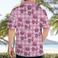 Pink Palaka Hawaii Hawaiian Shirt Hawaiian Lehua Blossoms
