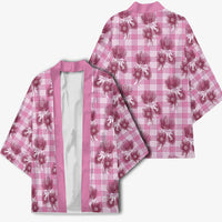 Pink Palaka Hawaii Kimono Hawaiian Lehua Blossoms