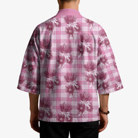 Pink Palaka Hawaii Kimono Hawaiian Lehua Blossoms
