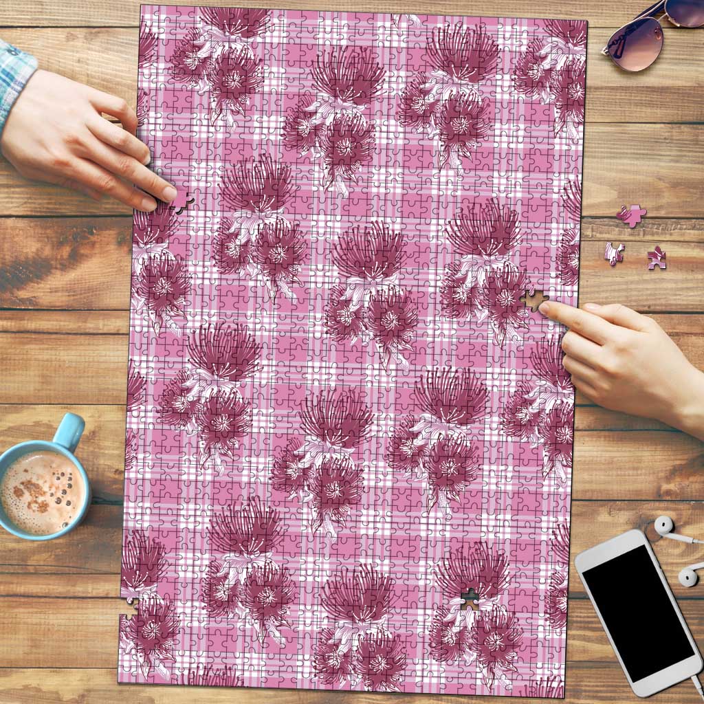 Pink Palaka Hawaii Puzzle Hawaiian Lehua Blossoms LT05 Pink - Polynesian Pride