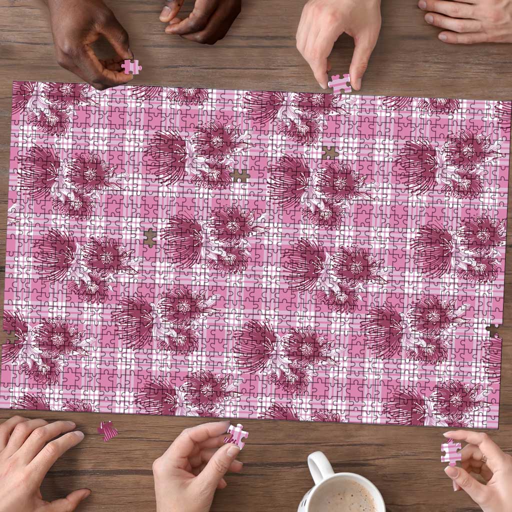 Pink Palaka Hawaii Puzzle Hawaiian Lehua Blossoms LT05 - Polynesian Pride