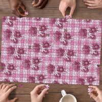 Pink Palaka Hawaii Puzzle Hawaiian Lehua Blossoms LT05 - Polynesian Pride