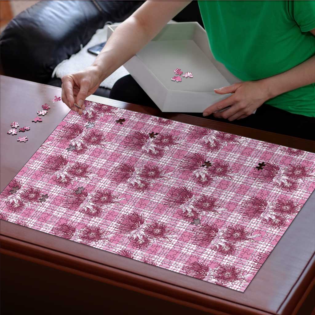 Pink Palaka Hawaii Puzzle Hawaiian Lehua Blossoms LT05 - Polynesian Pride