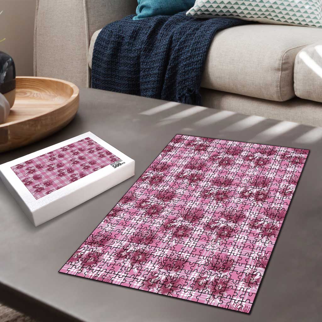 Pink Palaka Hawaii Puzzle Hawaiian Lehua Blossoms LT05 - Polynesian Pride