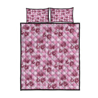 Pink Palaka Hawaii Quilt Bed Set Hawaiian Lehua Blossoms LT05 - Polynesian Pride