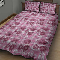 Pink Palaka Hawaii Quilt Bed Set Hawaiian Lehua Blossoms LT05 - Polynesian Pride
