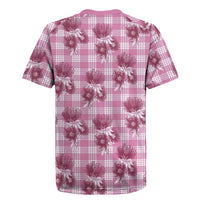 Pink Palaka Hawaii Rugby Jersey Hawaiian Lehua Blossoms