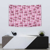 Pink Palaka Hawaii Tapestry Hawaiian Lehua Blossoms