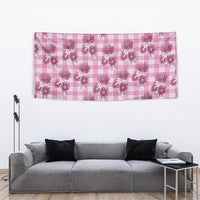 Pink Palaka Hawaii Tapestry Hawaiian Lehua Blossoms