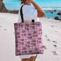 Pink Palaka Hawaii Tote Bag Hawaiian Lehua Blossoms