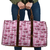 Pink Palaka Hawaii Travel Bag Hawaiian Lehua Blossoms