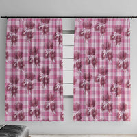 Pink Palaka Hawaii Window Curtain Hawaiian Lehua Blossoms