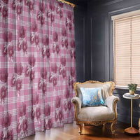 Pink Palaka Hawaii Window Curtain Hawaiian Lehua Blossoms