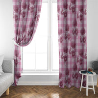 Pink Palaka Hawaii Window Curtain Hawaiian Lehua Blossoms