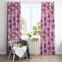 Pink Palaka Hawaii Window Curtain Hawaiian Lehua Blossoms