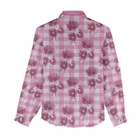 Pink Palaka Hawaii Women Casual Shirt Hawaiian Lehua Blossoms LT05 - Polynesian Pride