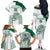 Custom Hawaii Football Family Matching Off Shoulder Long Sleeve Dress and Hawaiian Shirt Rainbow Warriors Kakau Pattern LT05 - Polynesian Pride