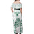 Custom Hawaii Football Off Shoulder Maxi Dress Rainbow Warriors Kakau Pattern LT05 - Polynesian Pride