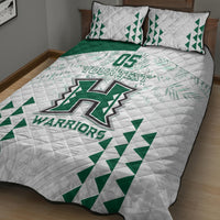 Custom Hawaii Football Quilt Bed Set Rainbow Warriors Kakau Pattern LT05 - Polynesian Pride