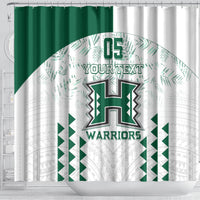 Custom Hawaii Football Shower Curtain Rainbow Warriors Kakau Pattern LT05 - Polynesian Pride