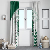 Custom Hawaii Football Window Curtain Rainbow Warriors Kakau Pattern LT05 - Polynesian Pride