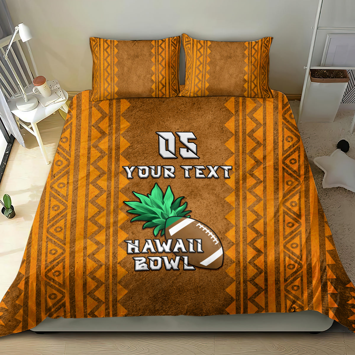 Custom Hawaii Honolulu Football Bowl Bedding Set Simple Style LT05 - Polynesian Pride