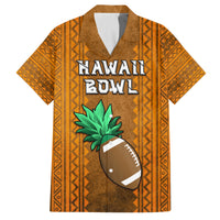Custom Hawaii Honolulu Football Bowl Family Matching Off Shoulder Long Sleeve Dress and Hawaiian Shirt Simple Style LT05 Dad's Shirt - Short Sleeve Brown - Polynesian Pride
