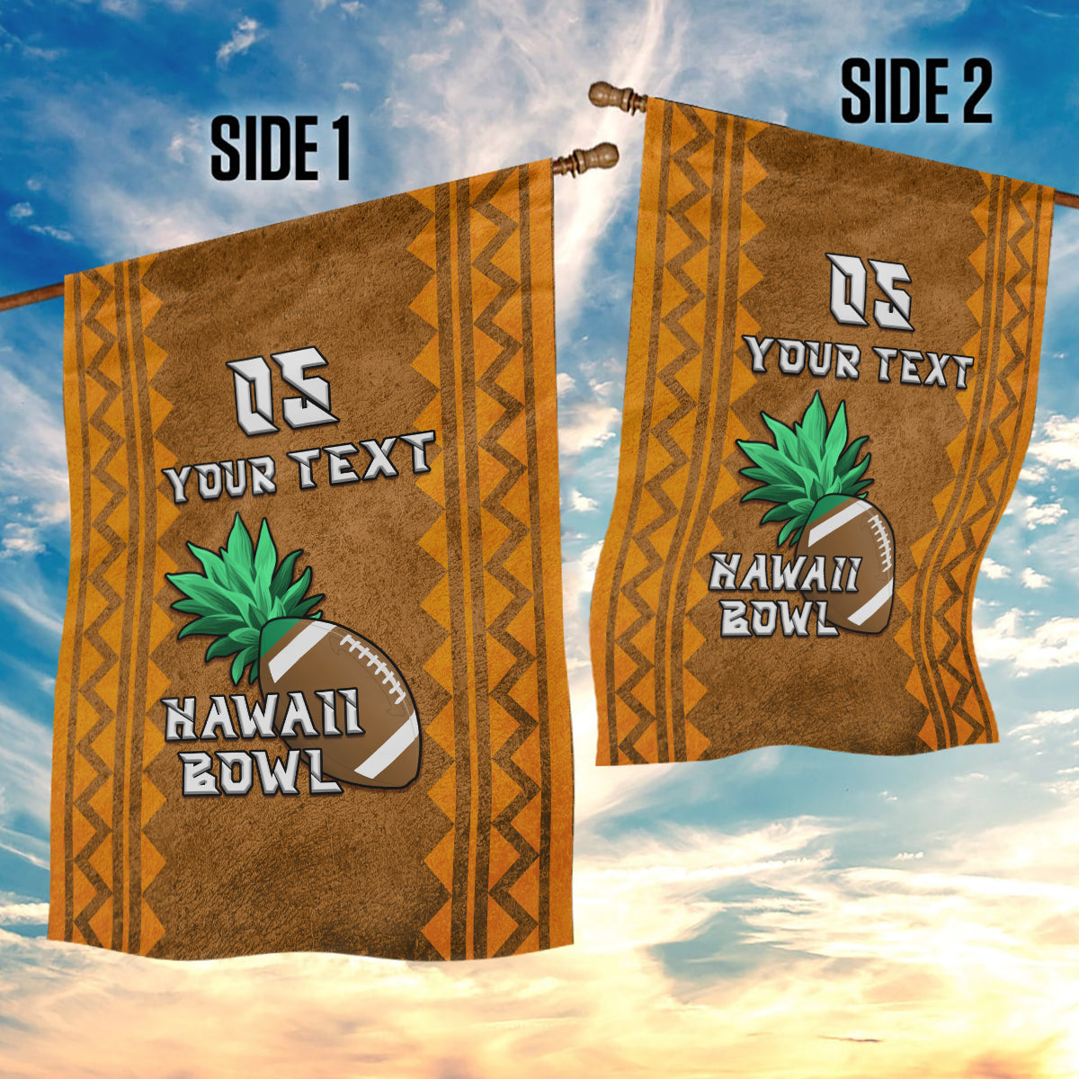 Custom Hawaii Honolulu Football Bowl Garden Flag Simple Style LT05 - Polynesian Pride