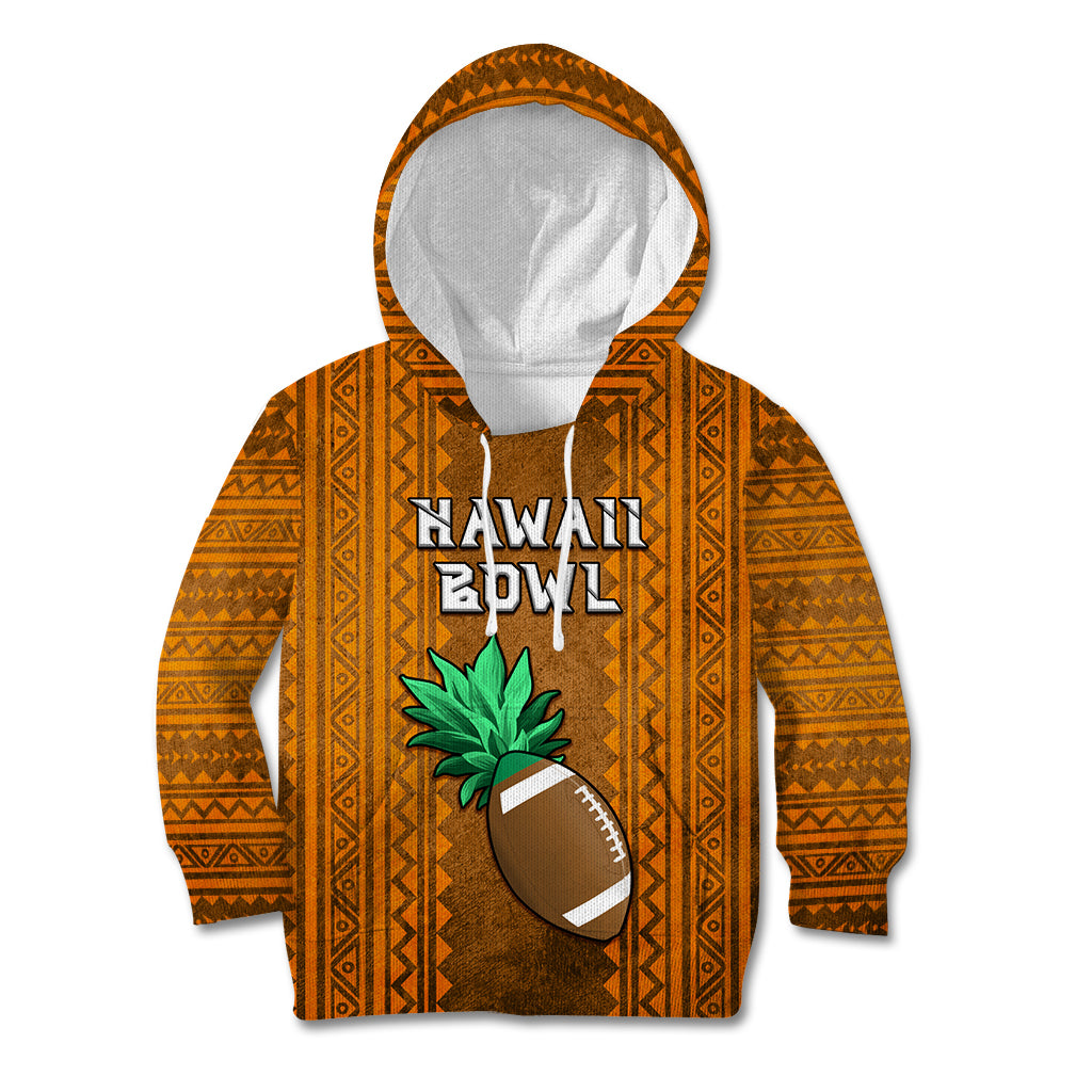 Custom Hawaii Honolulu Football Bowl Kid Hoodie Simple Style LT05 Hoodie Brown - Polynesian Pride